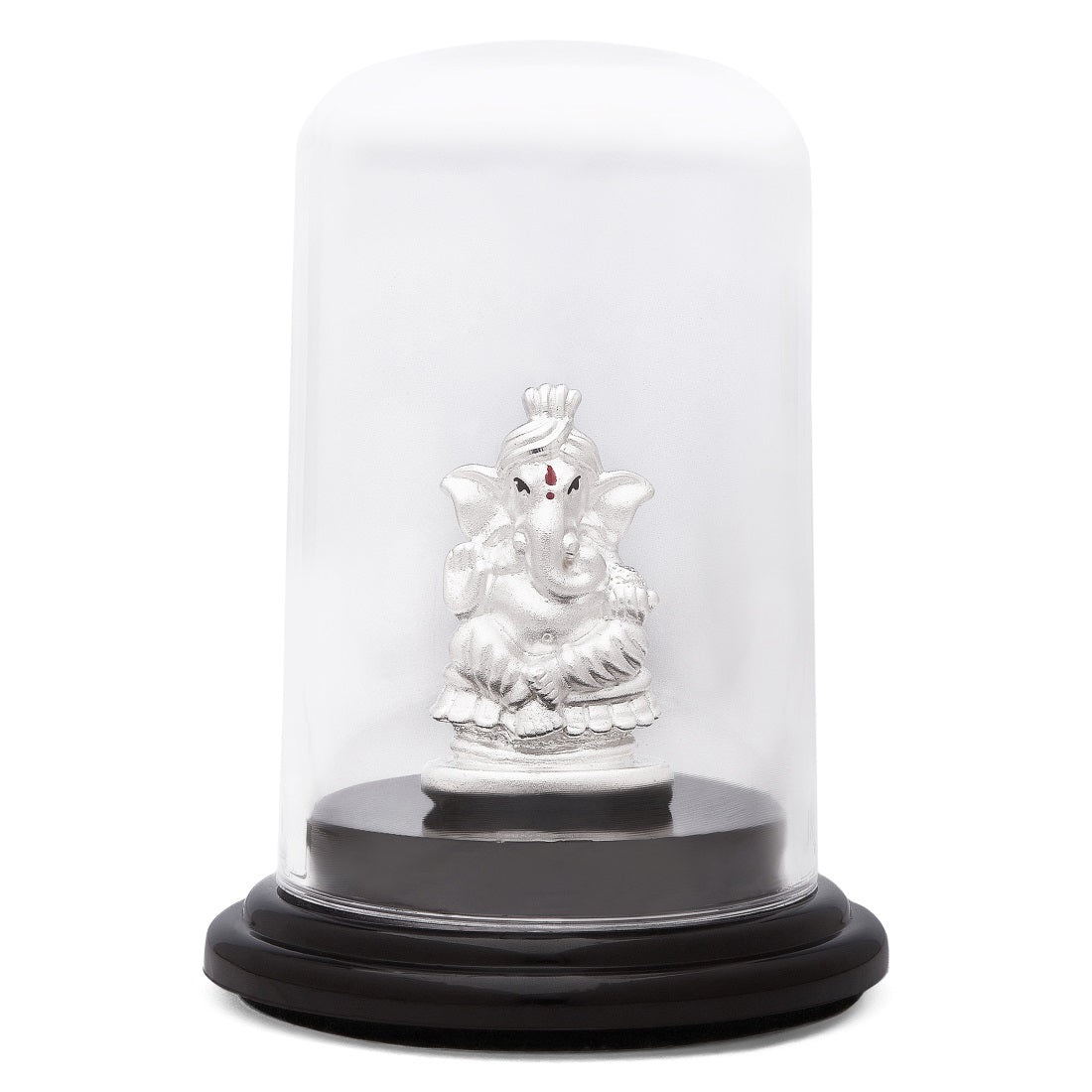 Divine Harmony Rhodium-Plated 999 Silver Ganesh Ji Idol