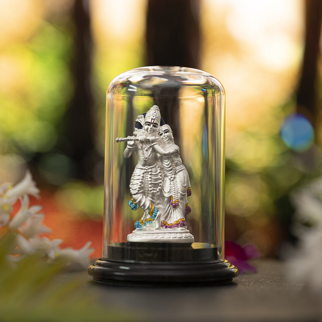 Divine Devotion 999 Silver Radha-Krishna Ji Idol
