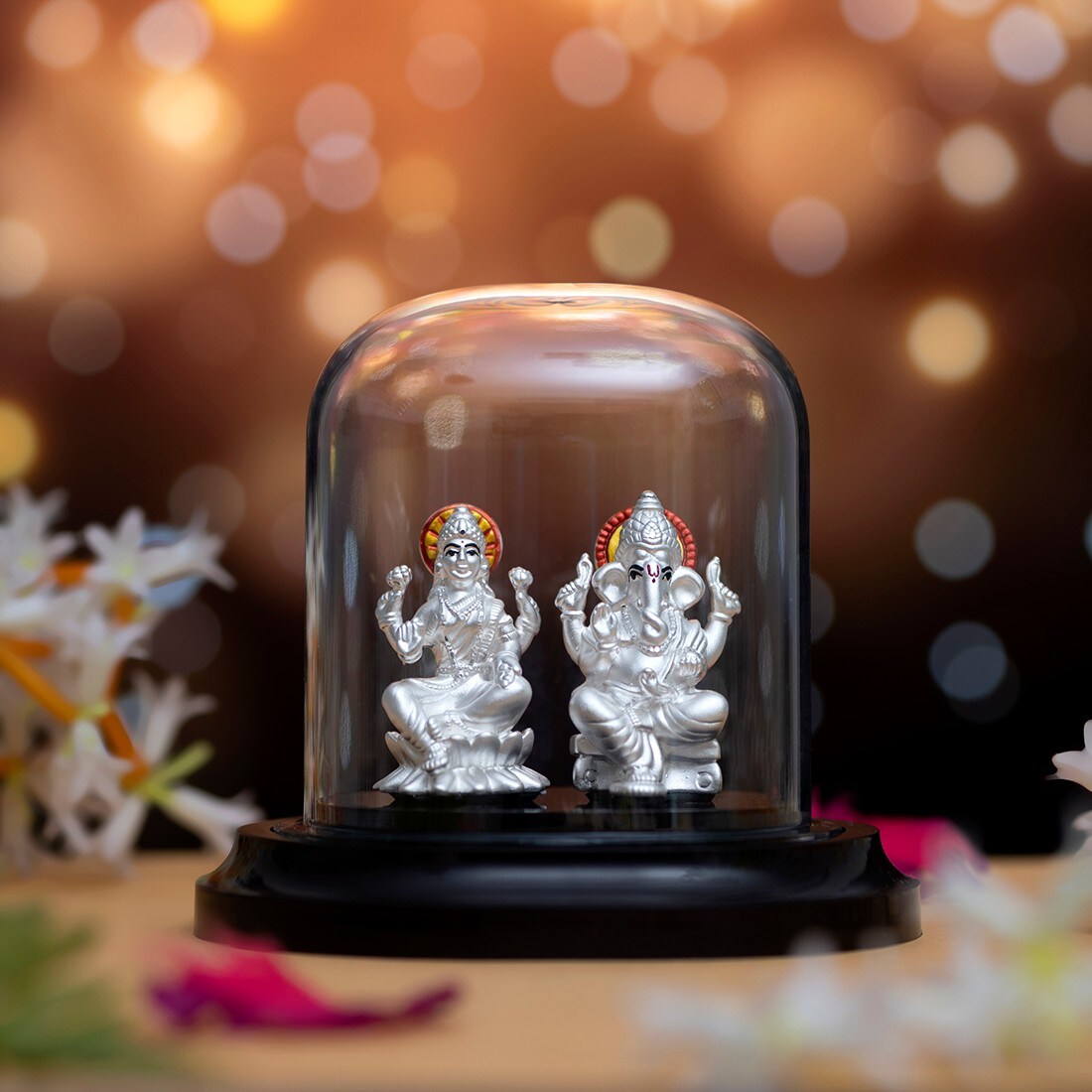 Divine Harmony 999 Silver Lakshmi Ganesh Ji Idols