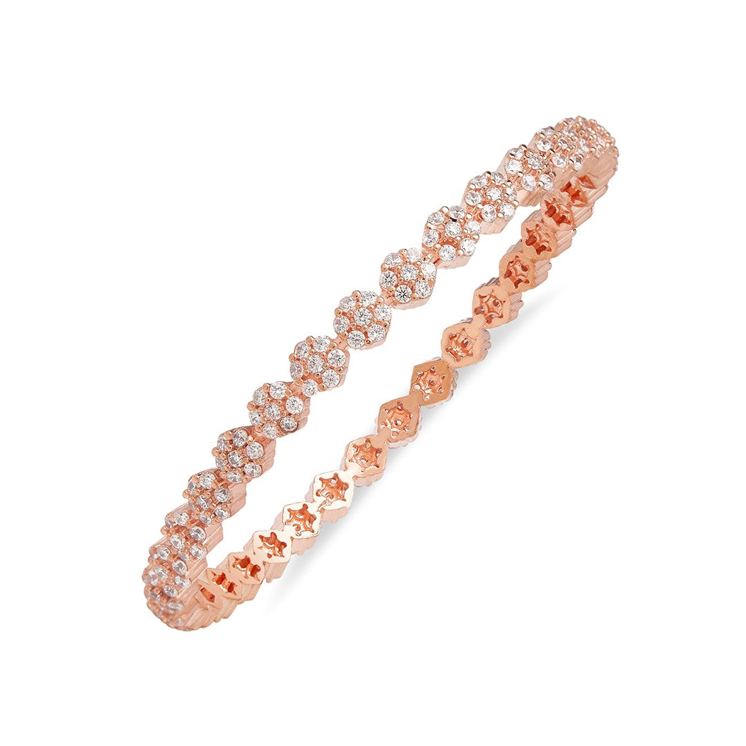 Glam CZ Rose Gold-Plated 925 Sterling Silver Bangle