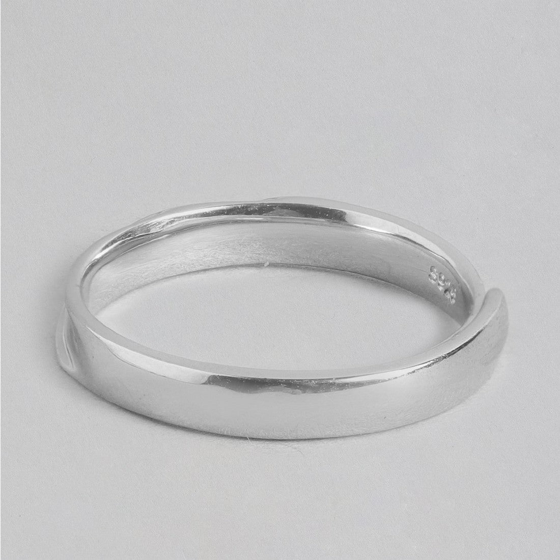 Minimalistic CZ 925 Sterling Silver Ring For Him (Adjustable)