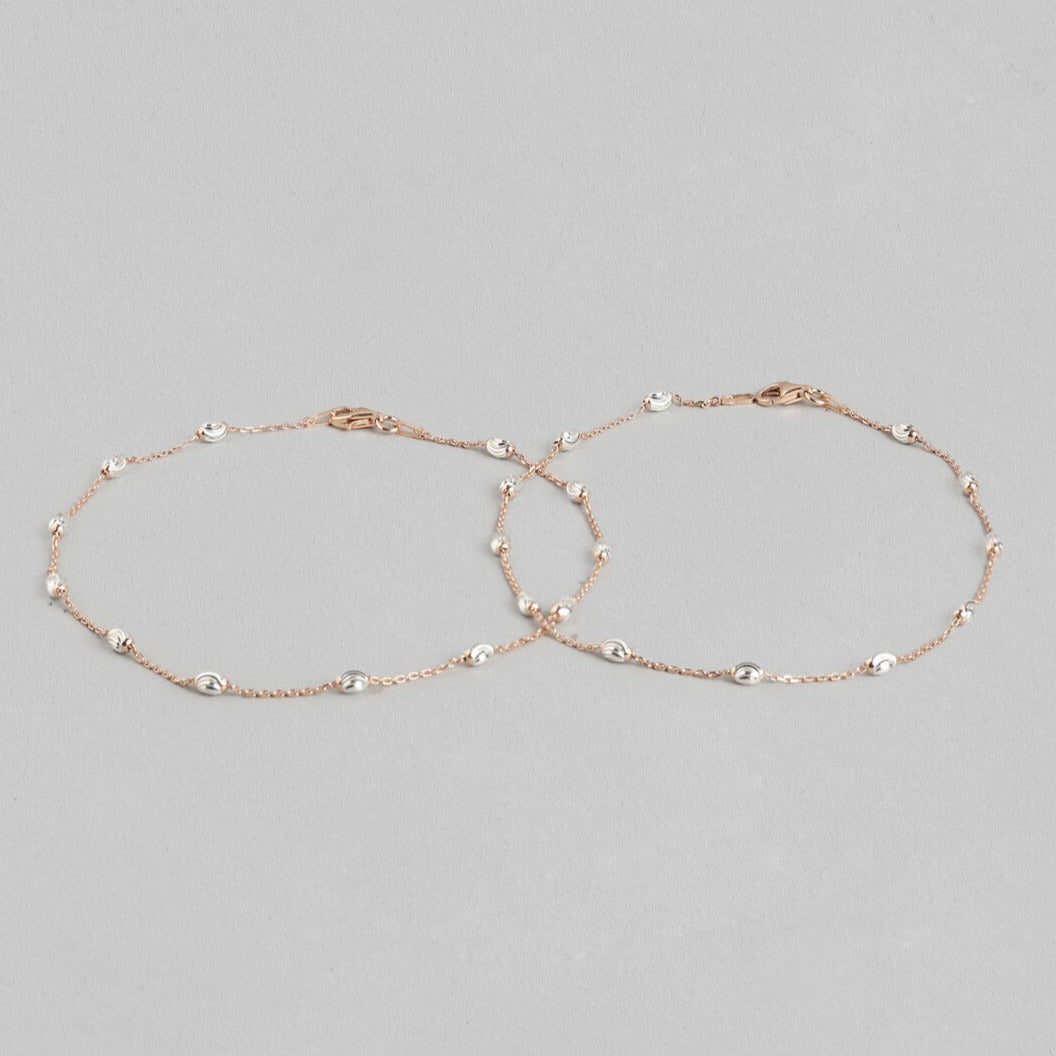 Italian 925 Silver Anklets in Rose Gold