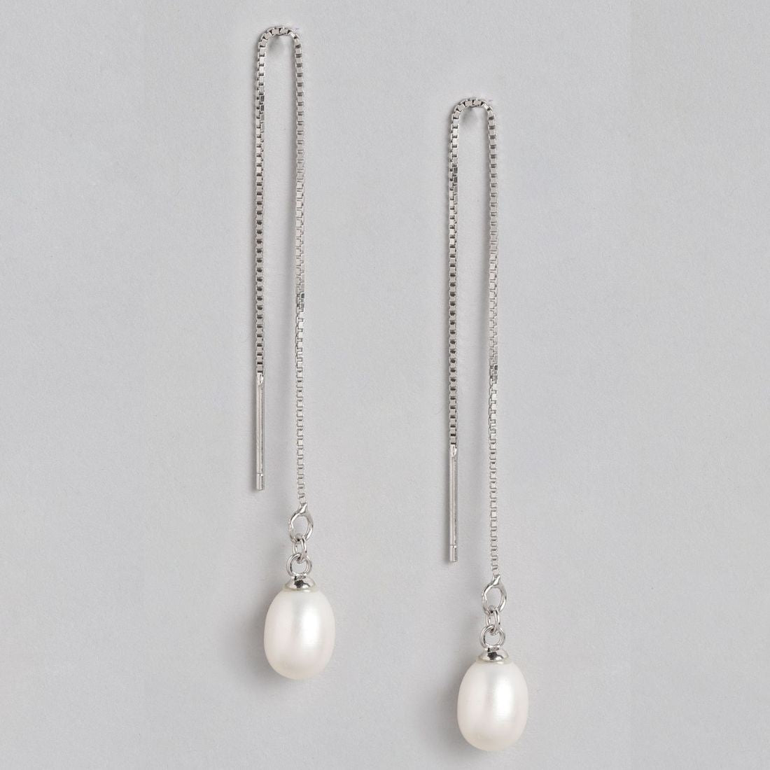 Sui Dhaga with Pearl Duo 925 Sterling Silver Earring