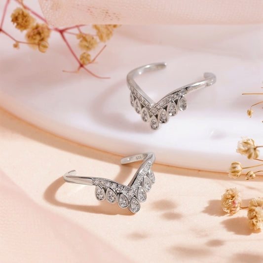 925 Sterling Silver Crown Silver Adjustable 925 Silver Toe Ring for Women – Zavya