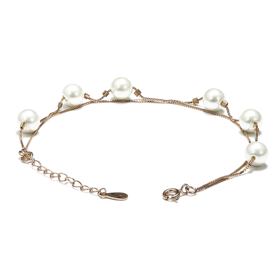 Victoria Freshwater Pearl 925 Silver Bracelet in Rose Gold