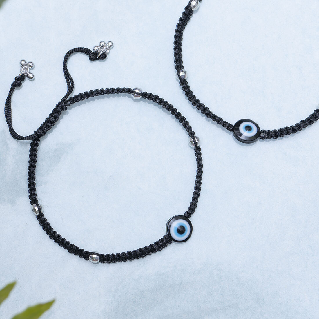 Black Thread with Evil Eye 925 Silver Anklet Valentine's Gift