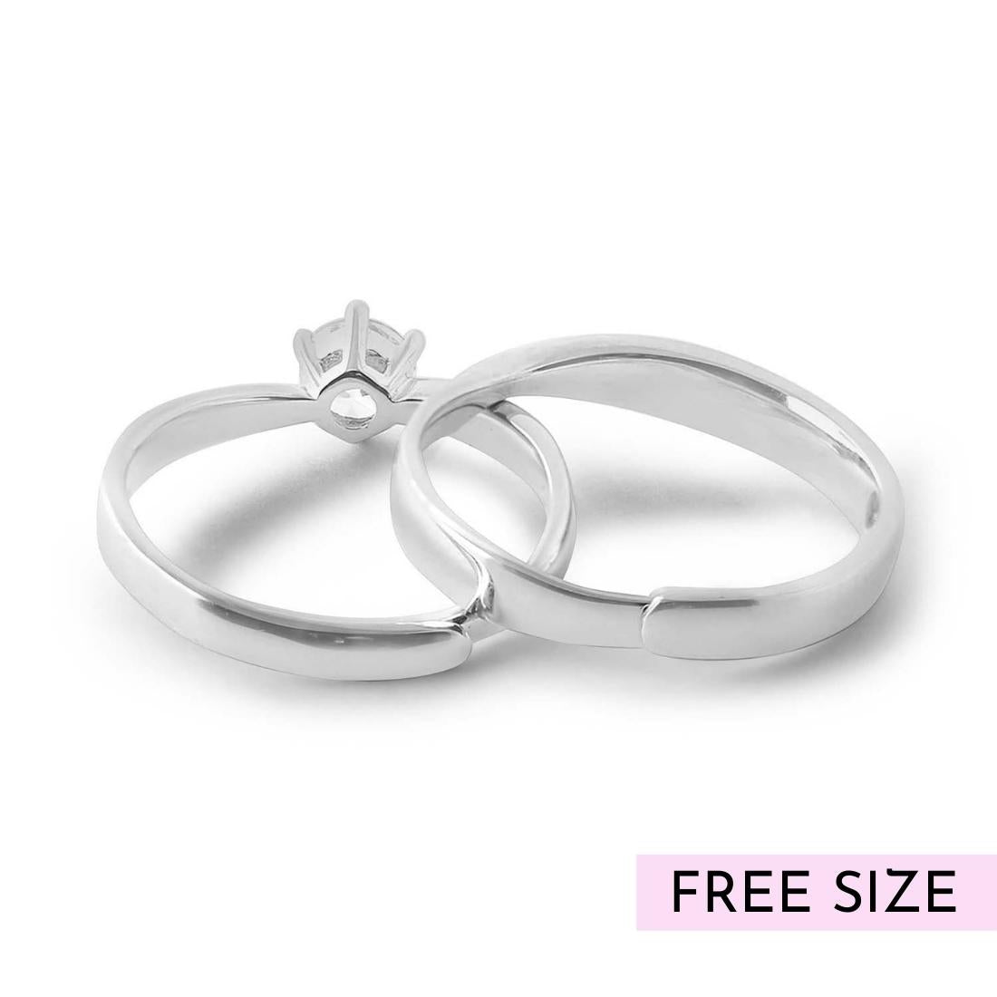 The Intertwined Couple Silver 925 Silver Ring (Adjustable)