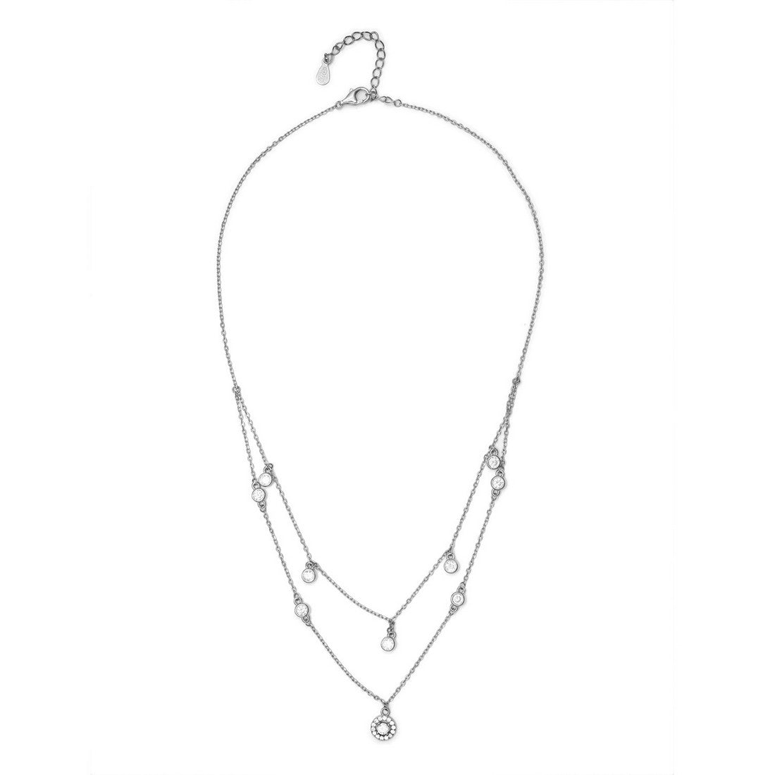 Stunning Silver Layered 925 Silver Necklace