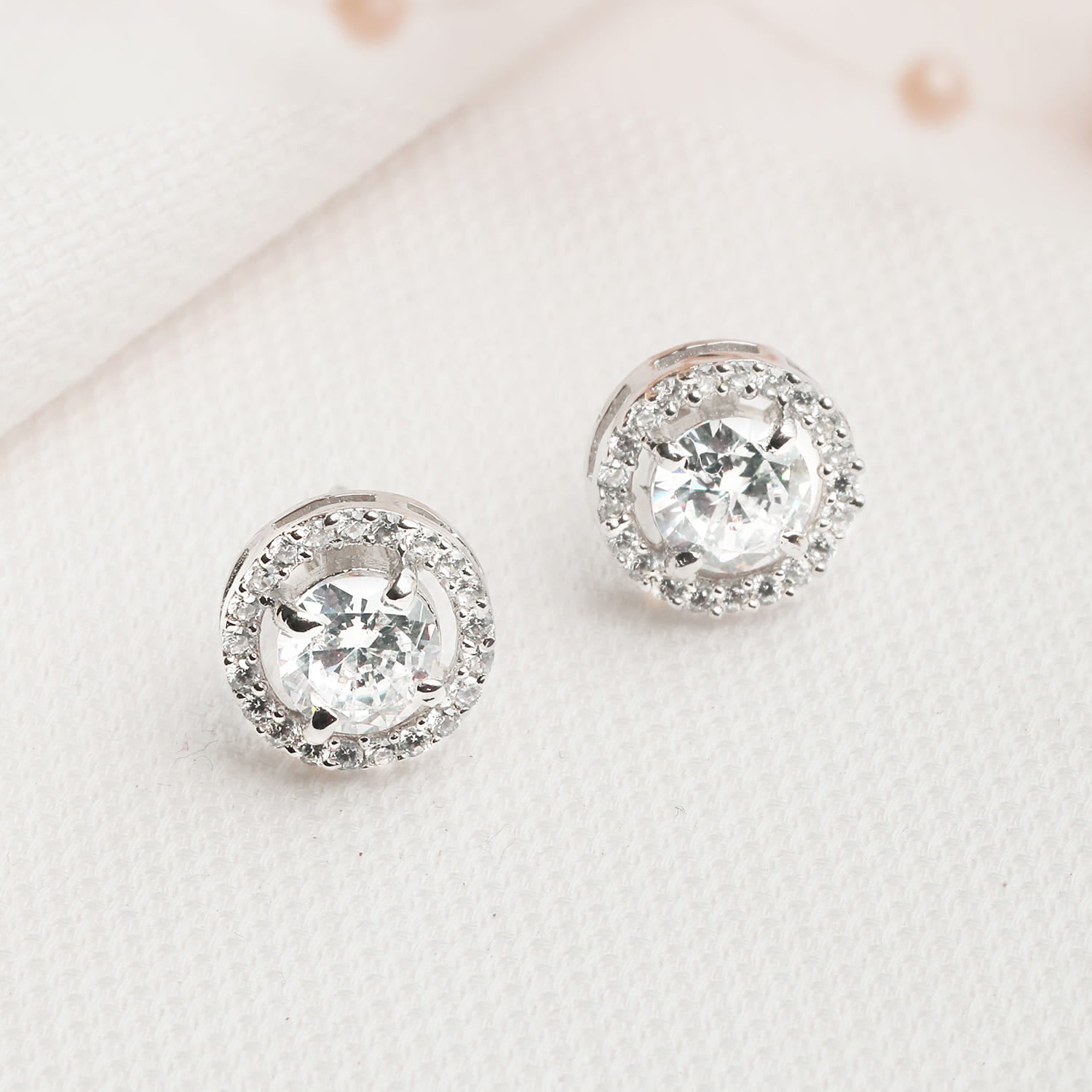 Circle of Love Rose Gold 925 Silver Stud Earrings