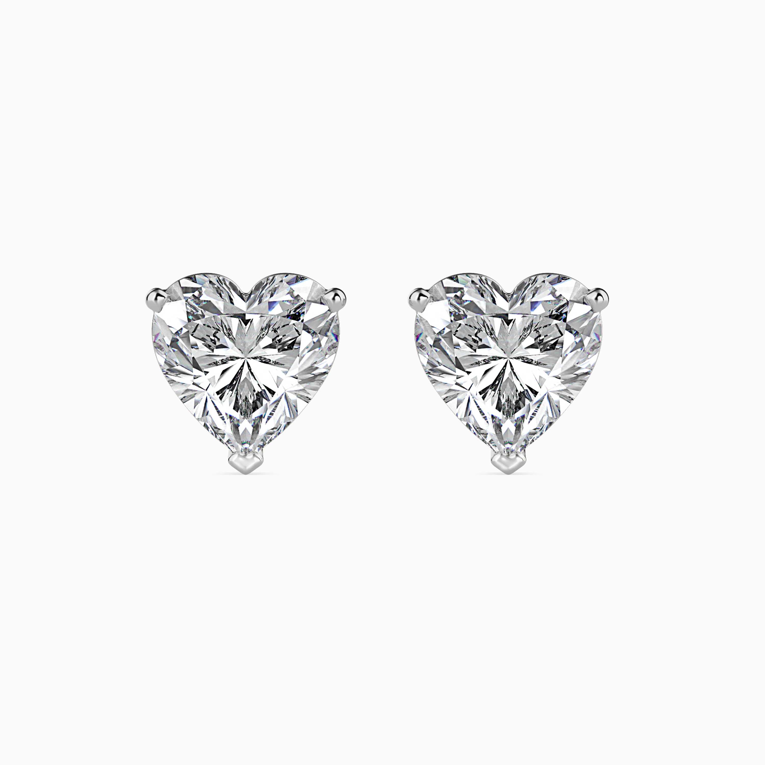 Heart Solitaire Gold Stud Earring