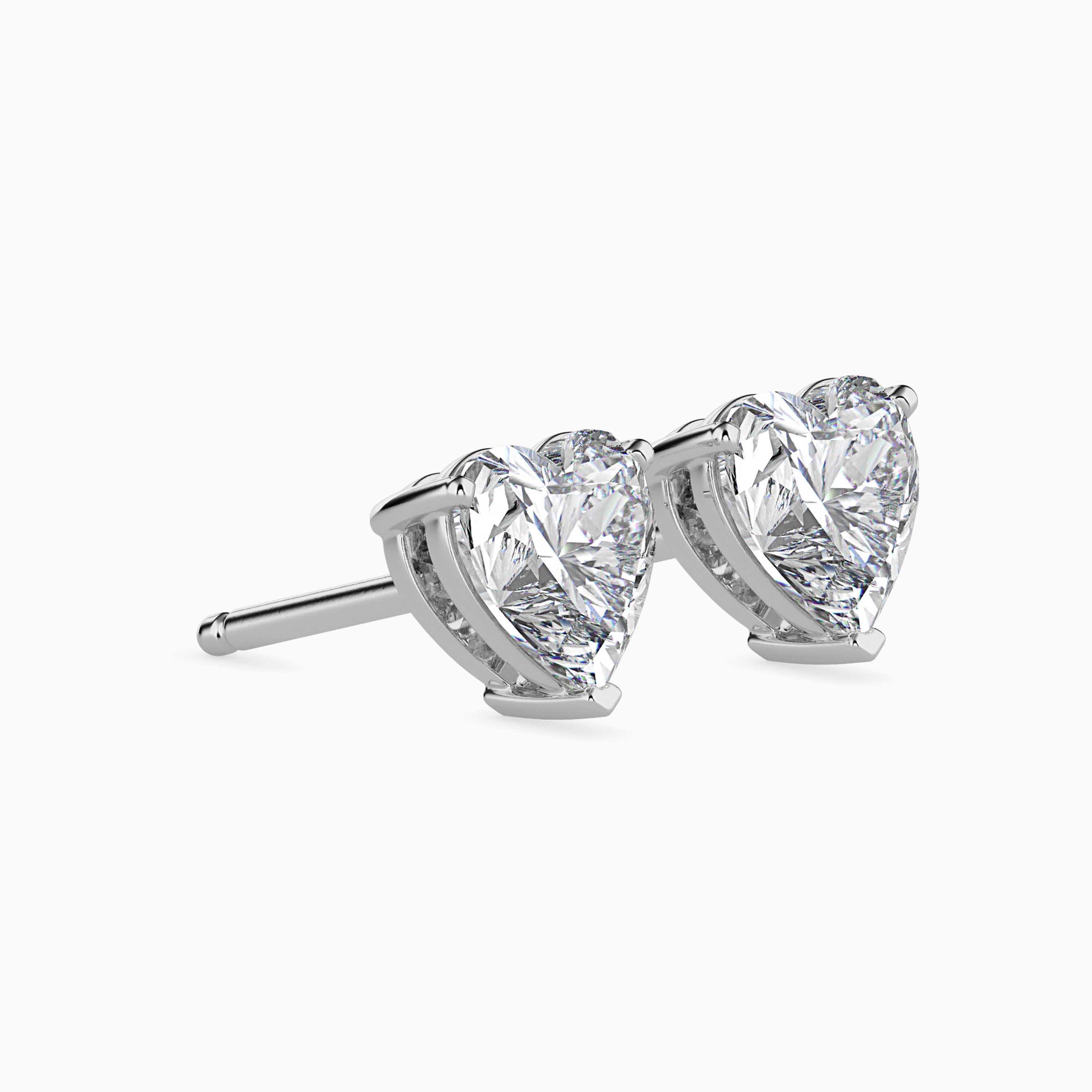 Heart Solitaire Gold Stud Earring