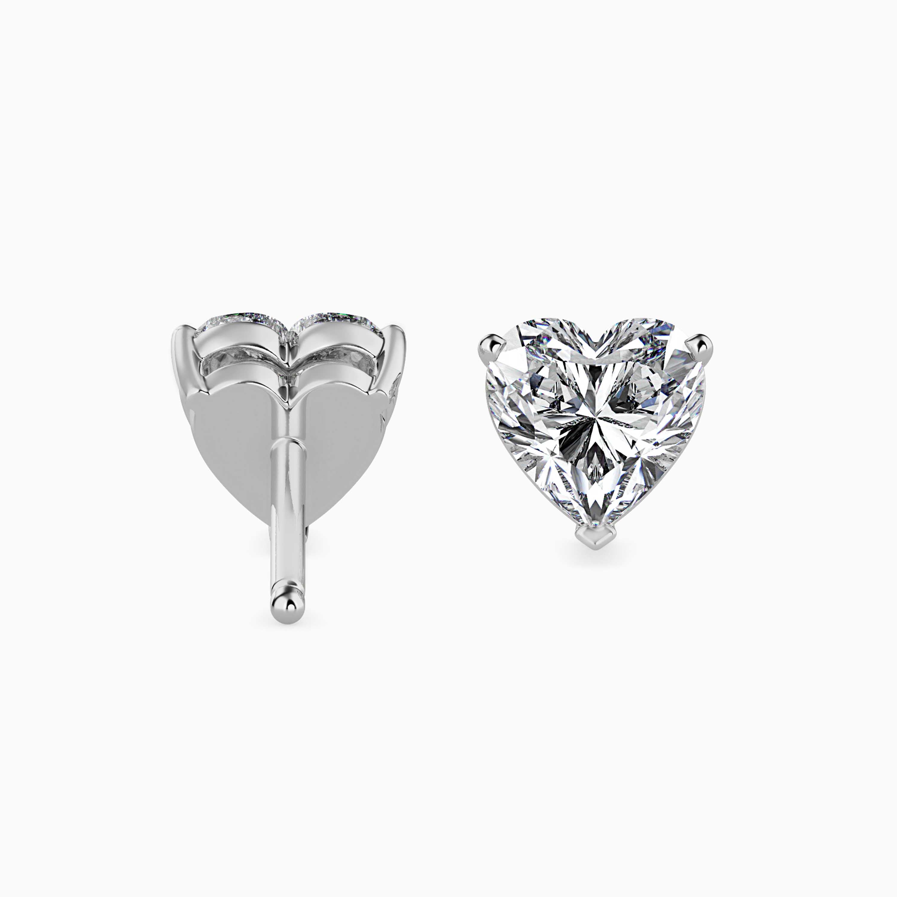 Heart Solitaire Gold Stud Earring