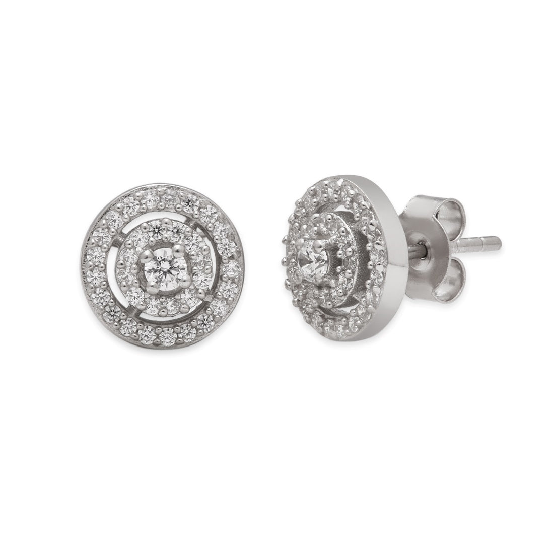 Eternal Circles Rhodium-Plated 925 Sterling Silver Earrings
