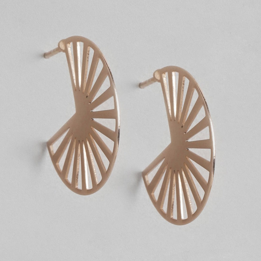 Abstract Rose Gold Plated 925 Sterling Silver Earrings