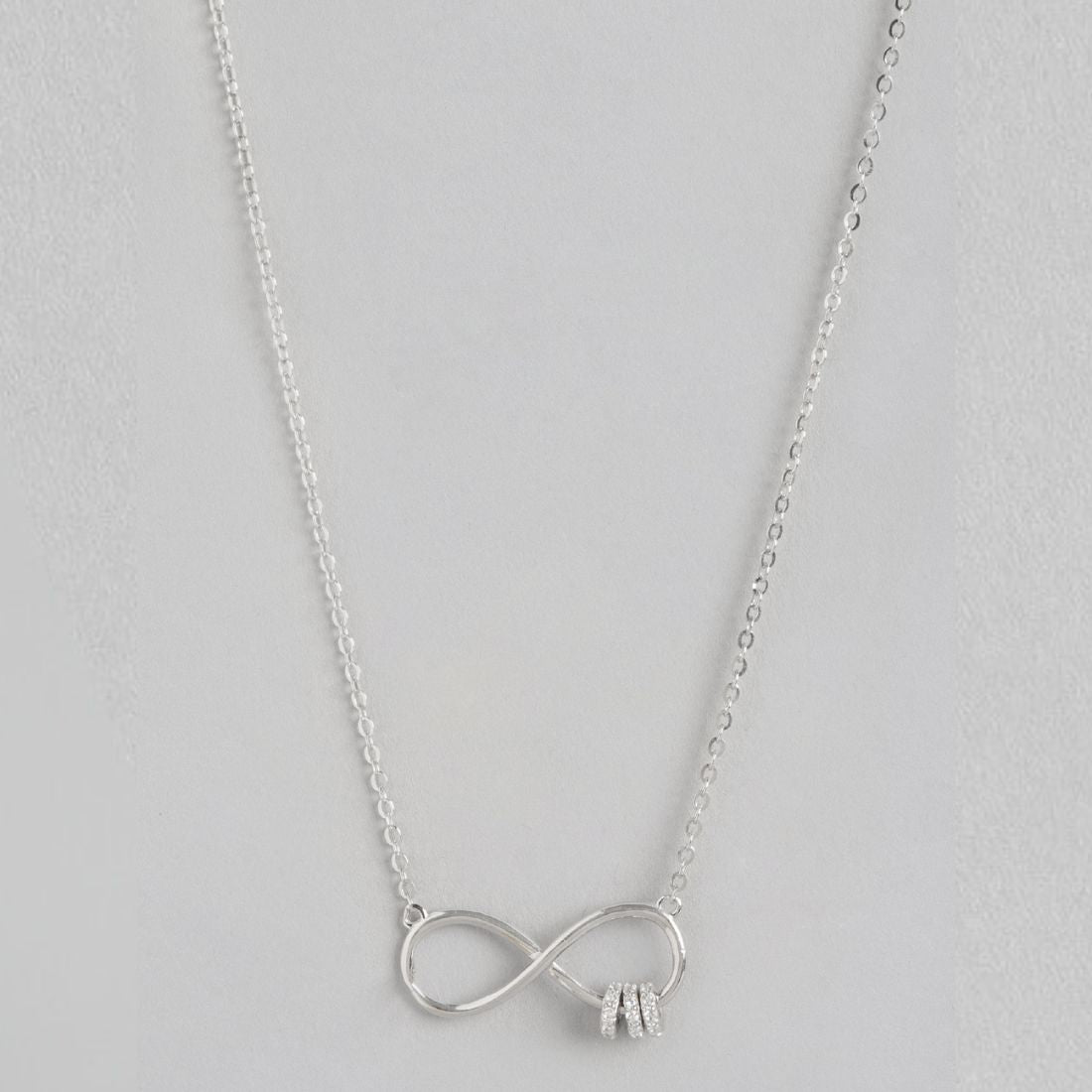 Infinite Sparkle Elegance Rhodium-Plated 925 Sterling Silver Necklace