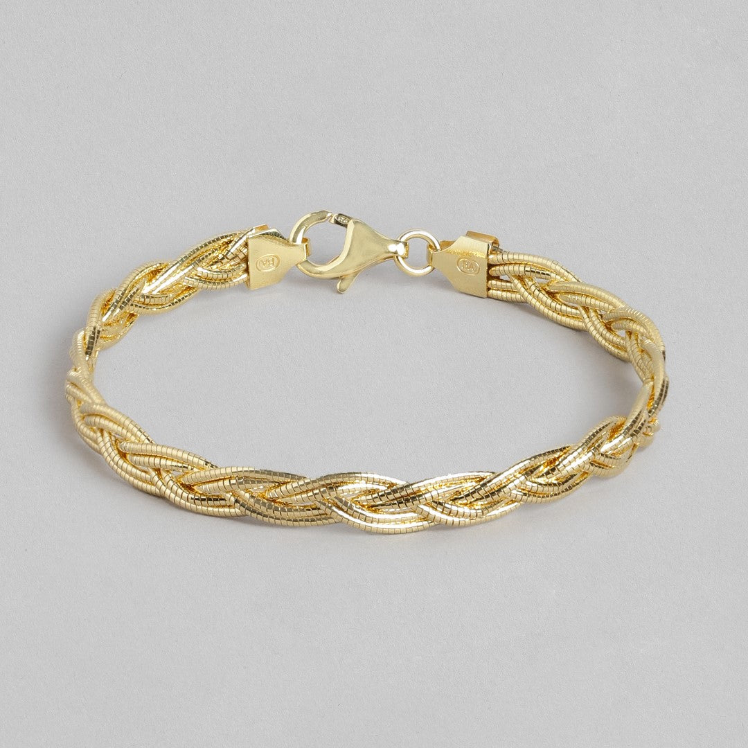 Golden Weave Gold-Plated 925 Sterling Silver Bracelet
