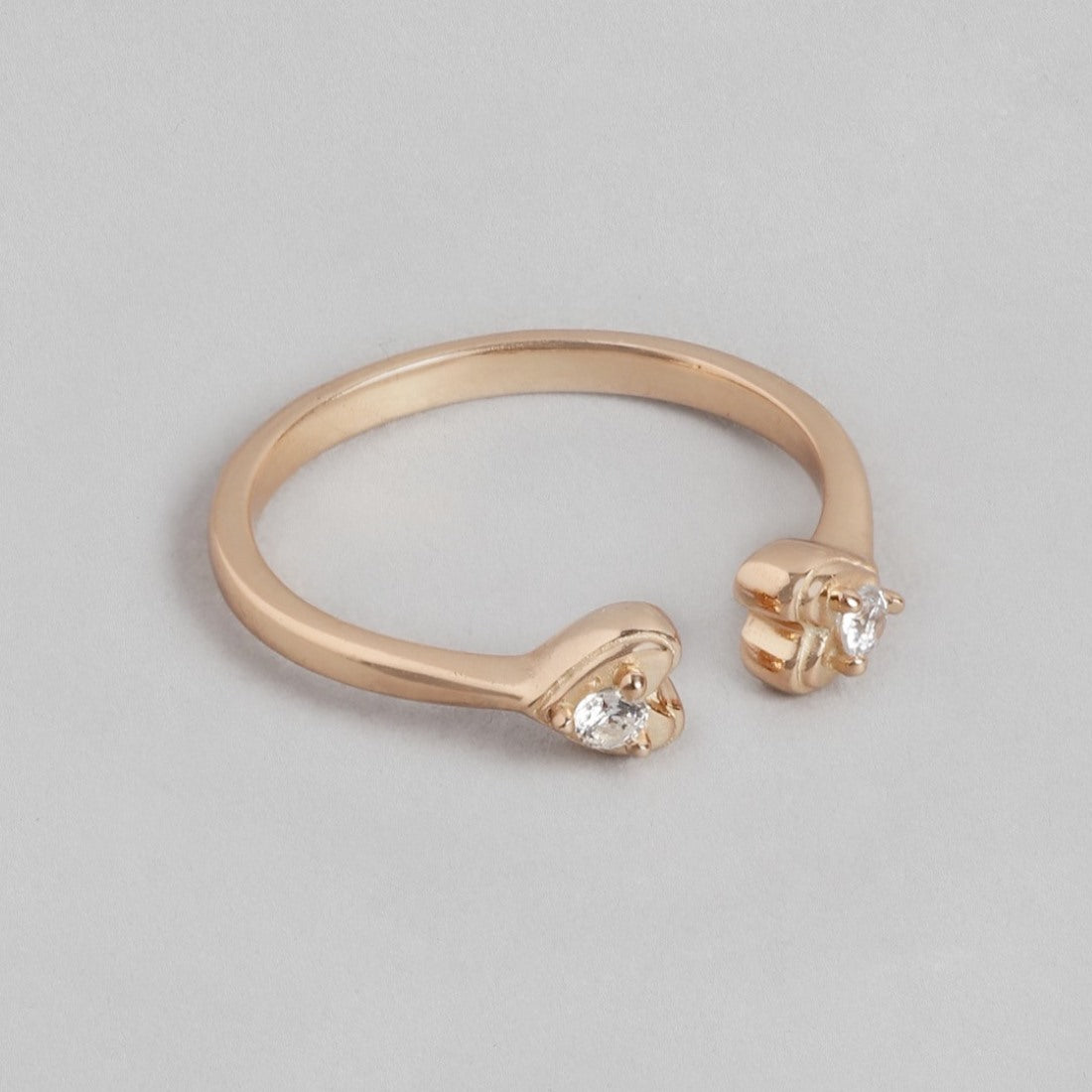 Rosy Affection Rose Gold-Plated 925 Sterling Silver Women's Ring (Adjustable)