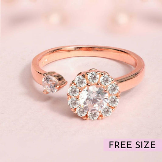 925 Sterling Silver Bosslady 925 Silver Rotating Ring in Rose Gold (Adjustable) for Women – Zavya