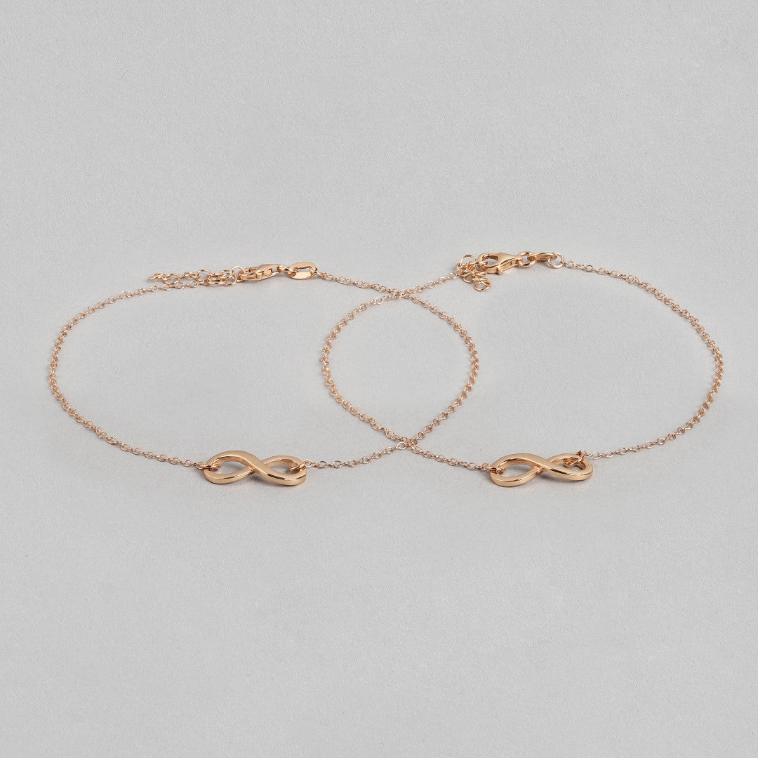 Eternal Rose Gold Radiance 925 Sterling Silver Infinity Chain Anklet