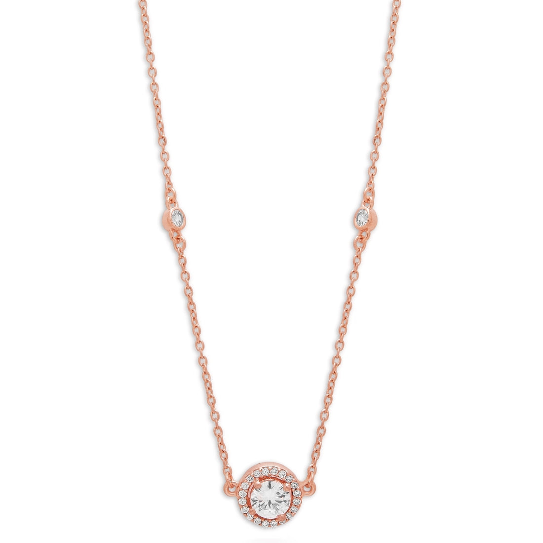 Circle of Radiance Rose Gold-Plated 925 Sterling Silver Necklace