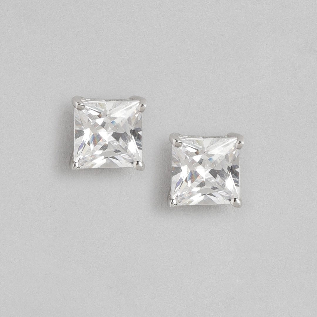 Sparkling Brilliance 925 Sterling Silver Stud Earrings with Cubic Zirconia