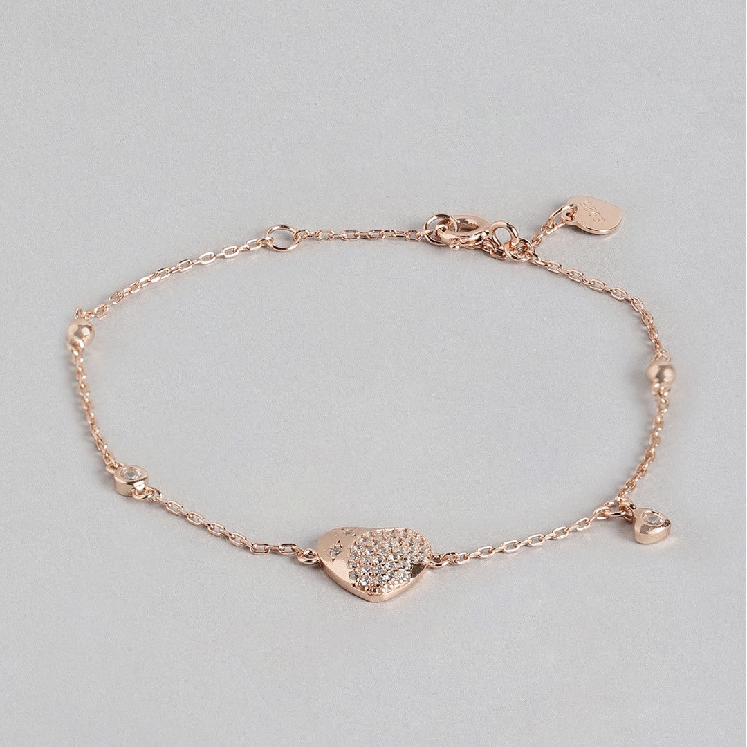 Minimal Heart design 925 Rose Gold Bracelet