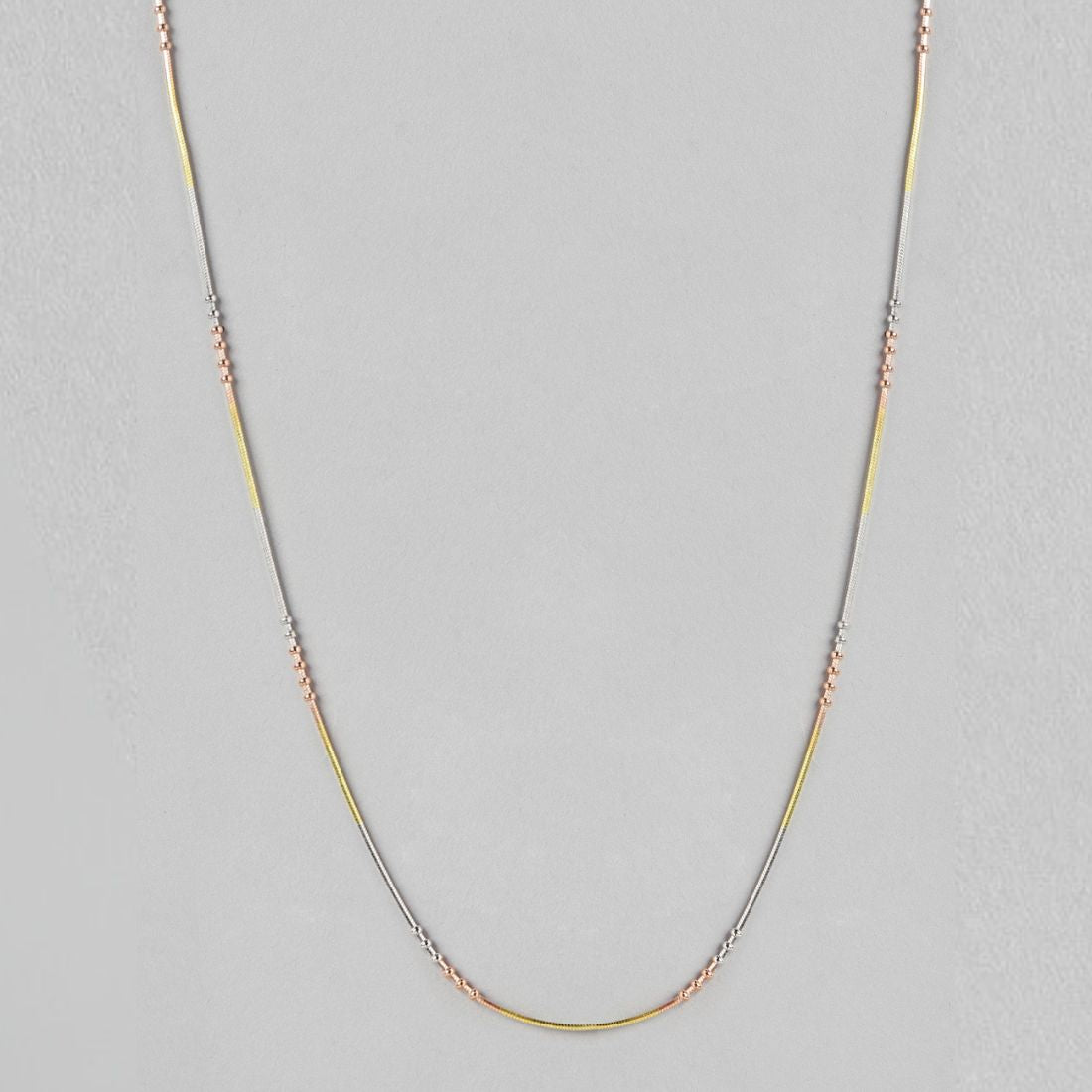 Trilogy of Radiance Triple Tone Plated 925 Sterling Silver Chain
