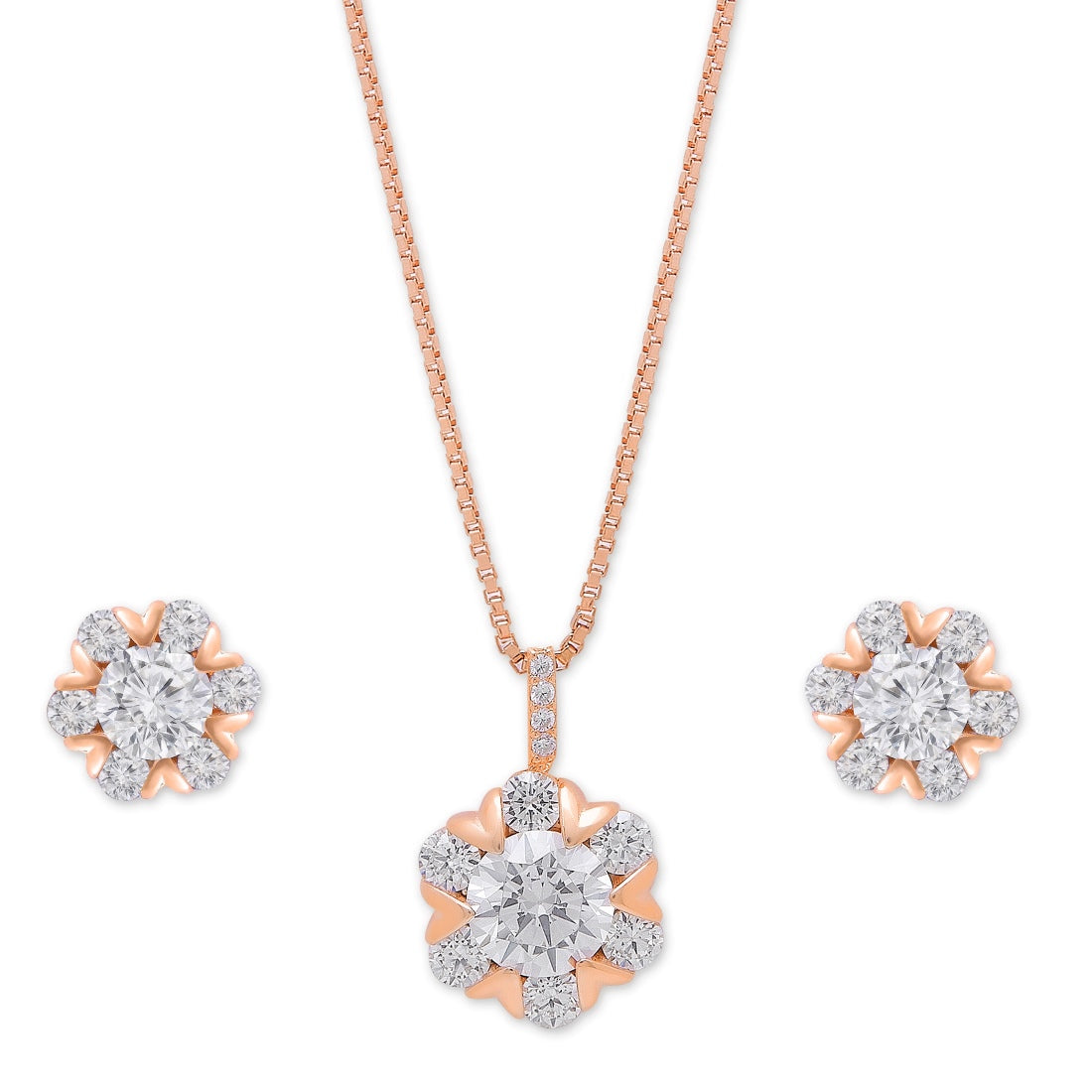 Blooms in Blush 925 Sterling Silver Rose Gold-Plated Jewelry Set
