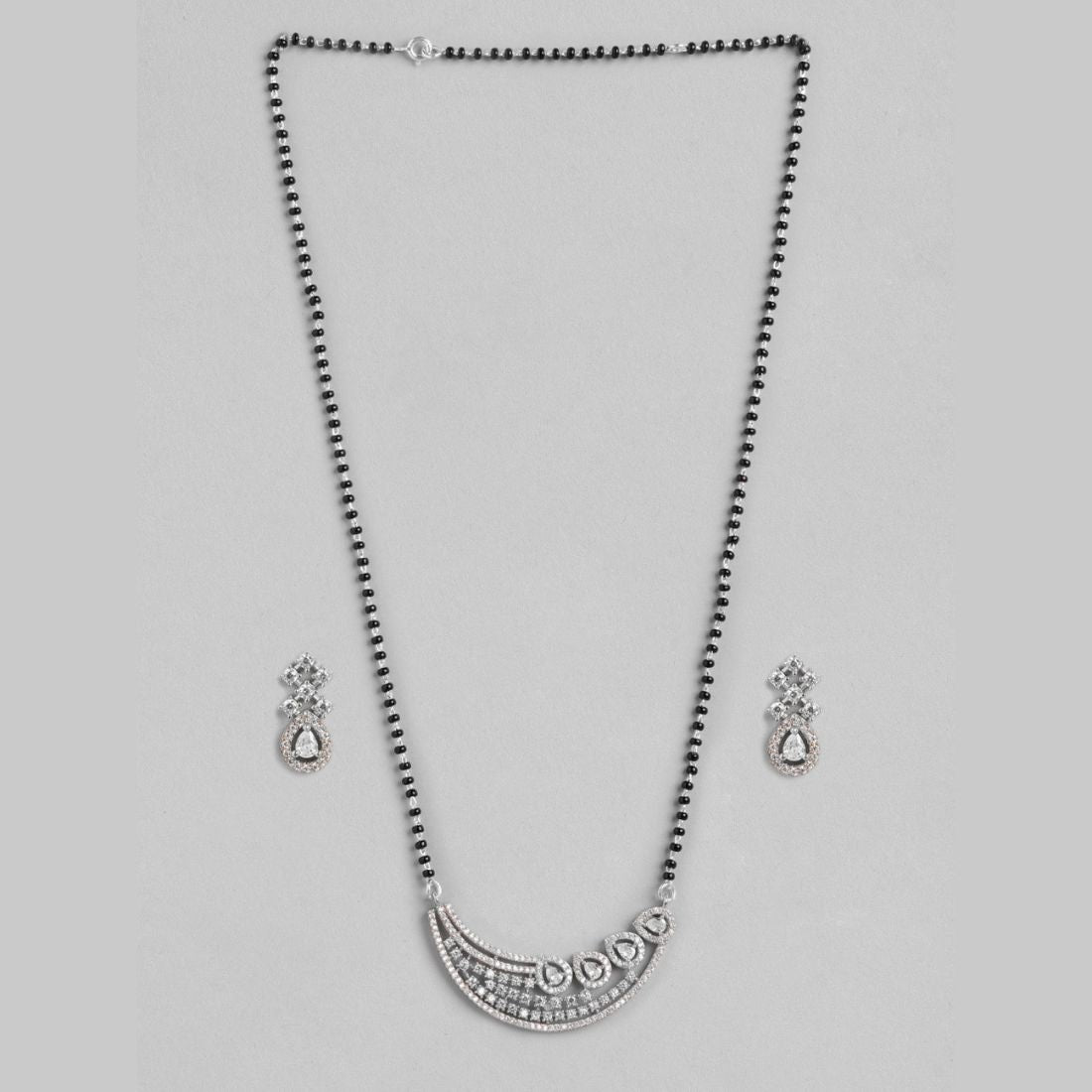Ethereal Harmony Rhodium-Plated 925 Sterling Silver Jewelry Set