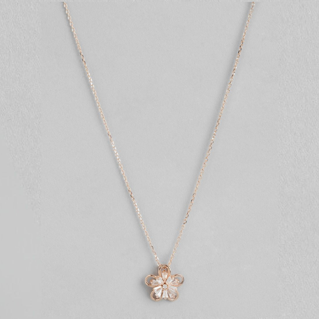 Rose Petal Radiance Rose Gold-Plated 925 Sterling Silver Necklace
