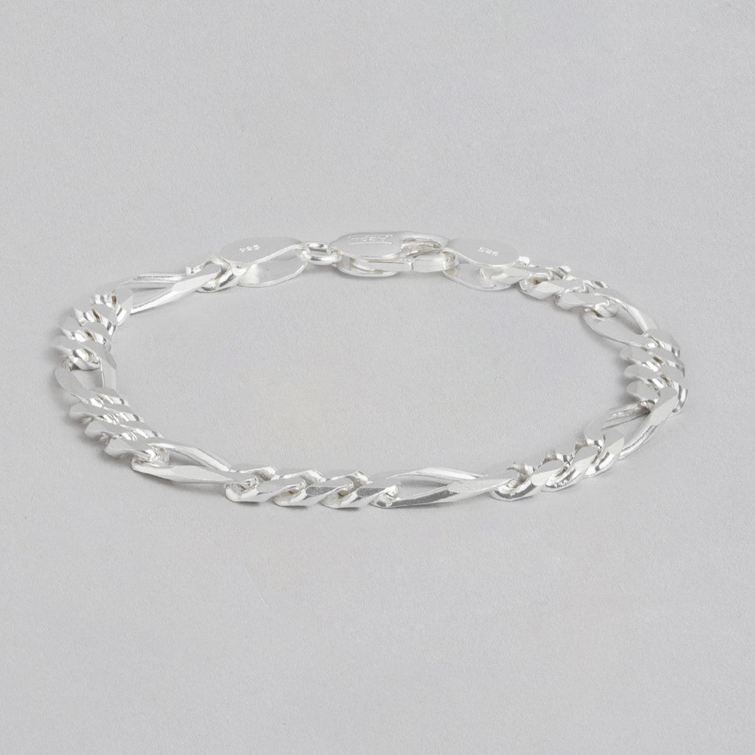 Timeless Silver Elegance 925 Sterling Silver Plated Men's Bracelet Gift Hamper