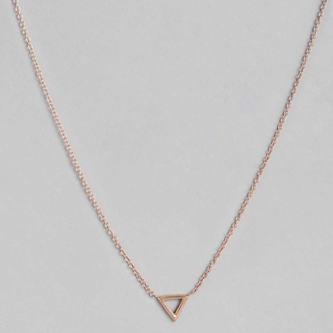 Divine Angles Rose Gold Triangle 925 Sterling Silver Necklace – Zavya