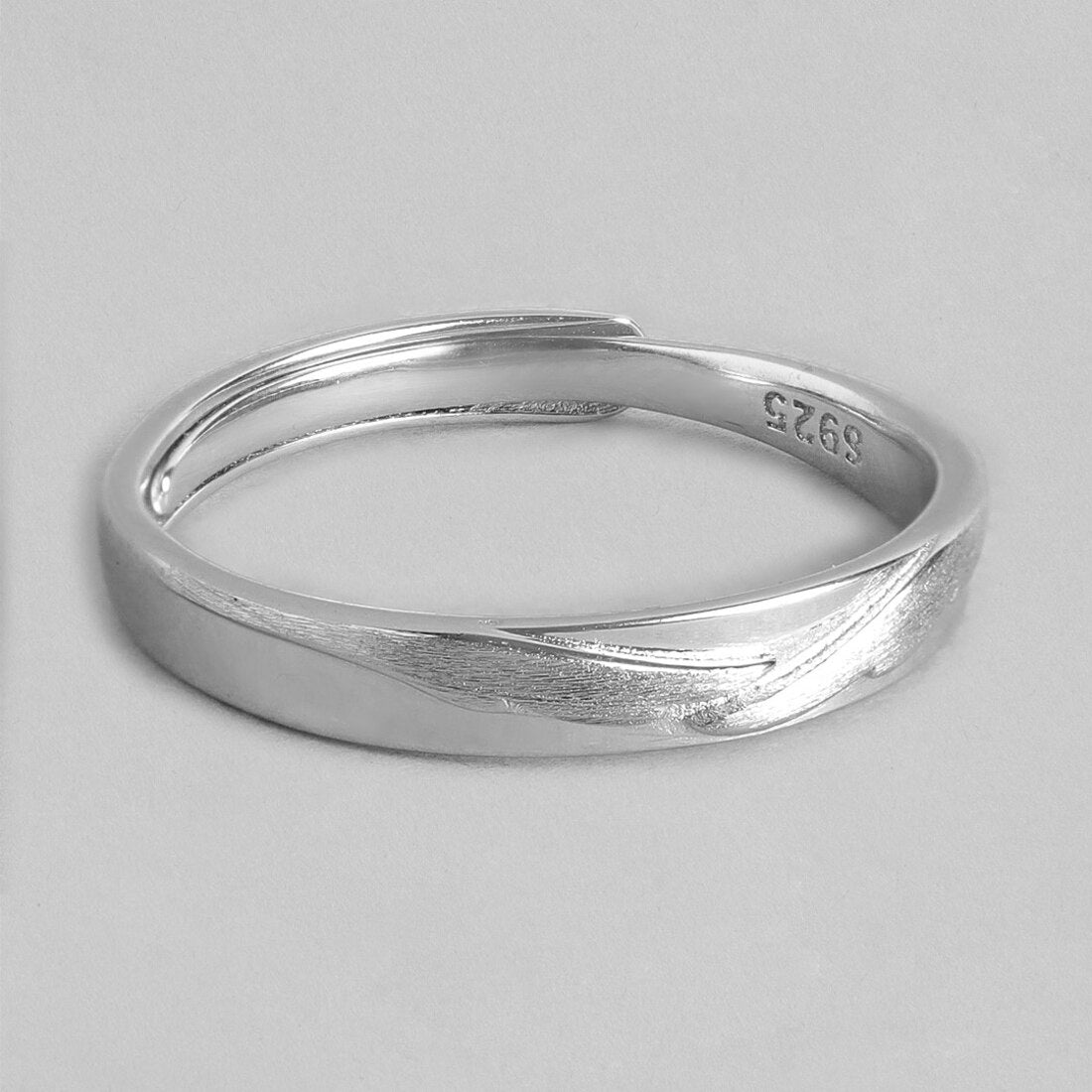 Bold and Timeless Rhodium-Plated 925 Sterling Silver Ring for Him