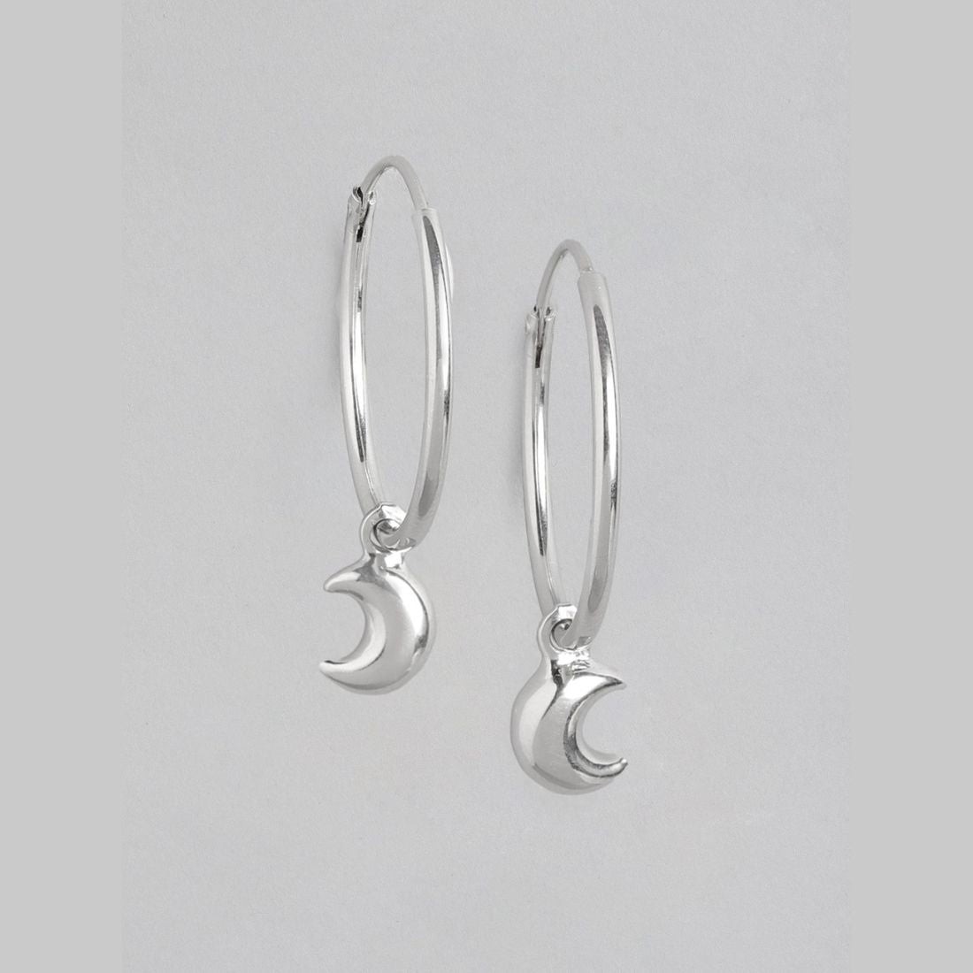 Mystic Moonbeams Rhodium-Plated 925 Sterling Silver hoops Earring