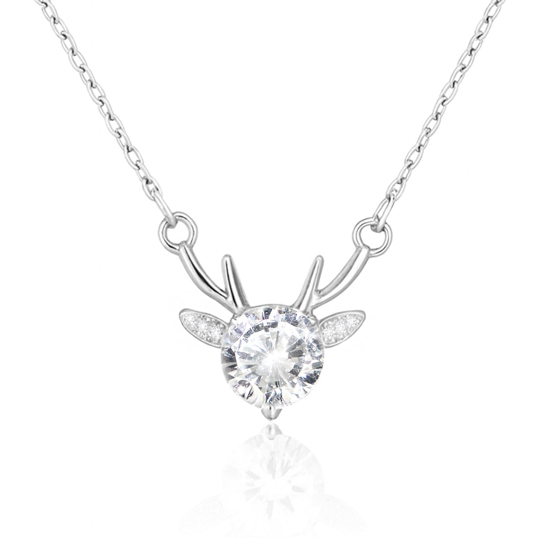 Leaf of Light Silver Rhodium Plated Necklace