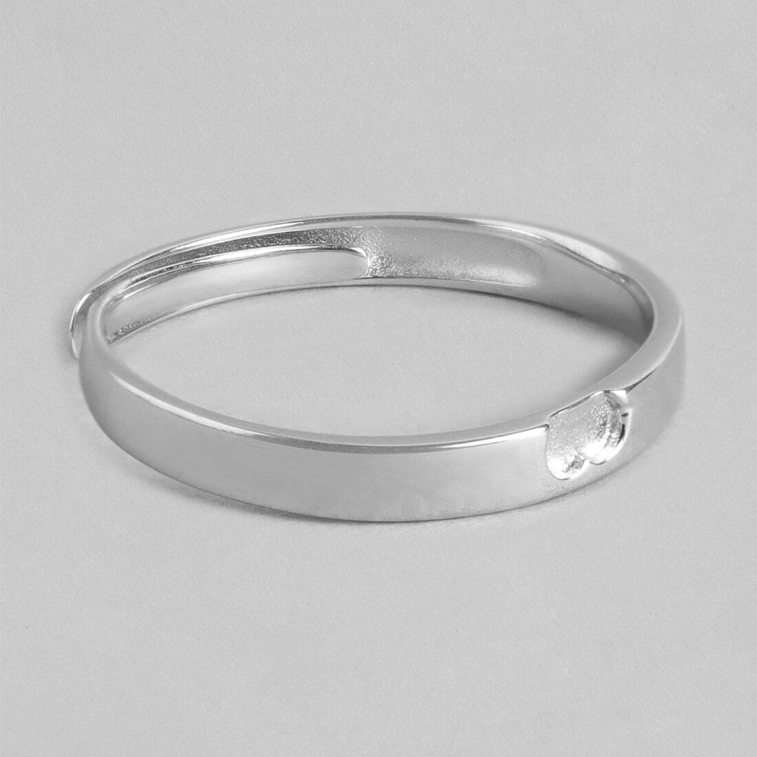 Heart's Desire 925 Sterling Silver Heart Pattern Ring for Him (Adjustable)