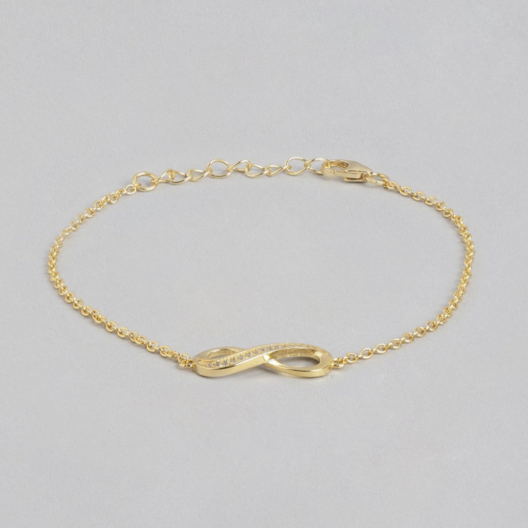 Infinite Radiance Gold-Plated 925 Sterling Silver Infinity Bracelet