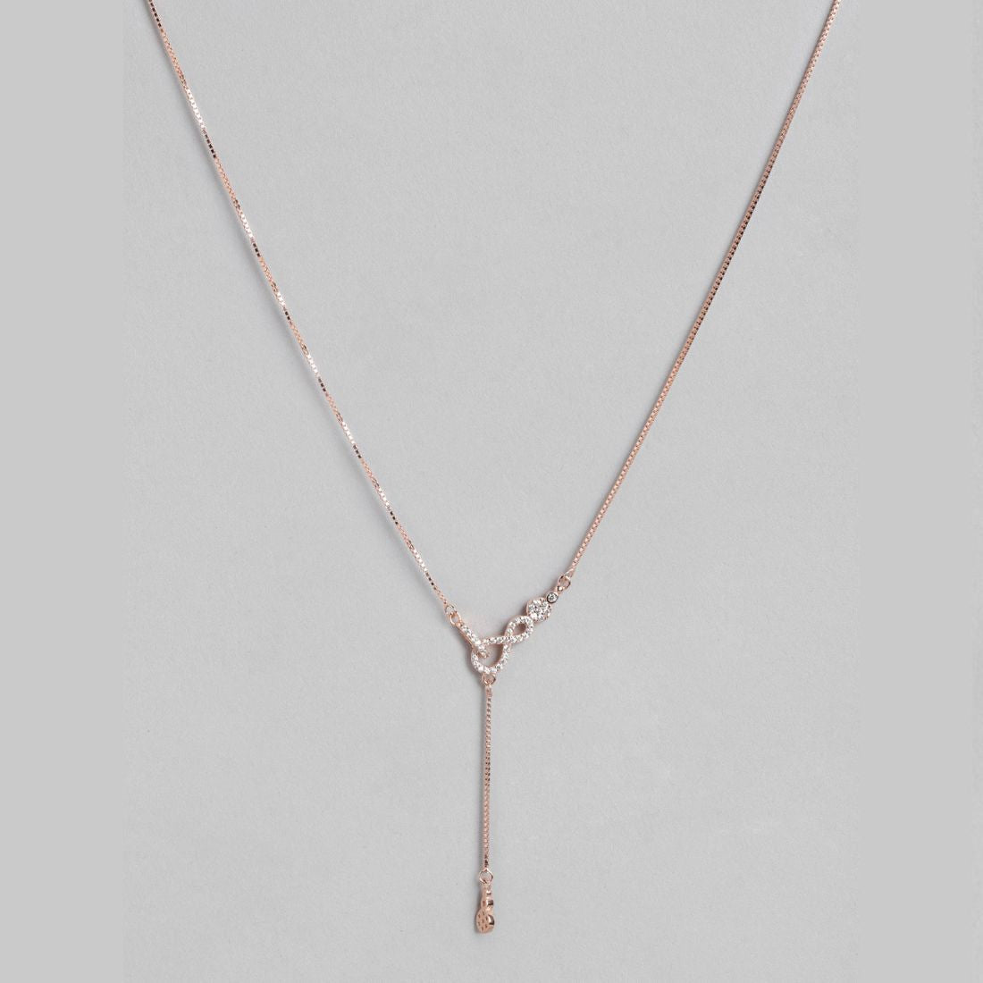 Infinite Elegance Rose Gold-Plated 925 Sterling Silver Necklace