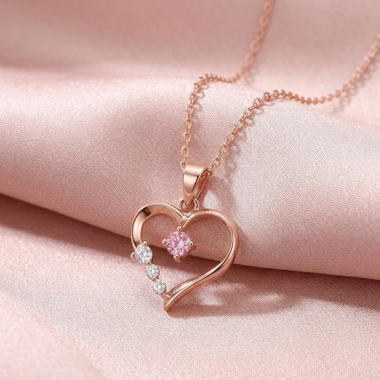 The Center of My Heart Rose Gold Plated Necklace