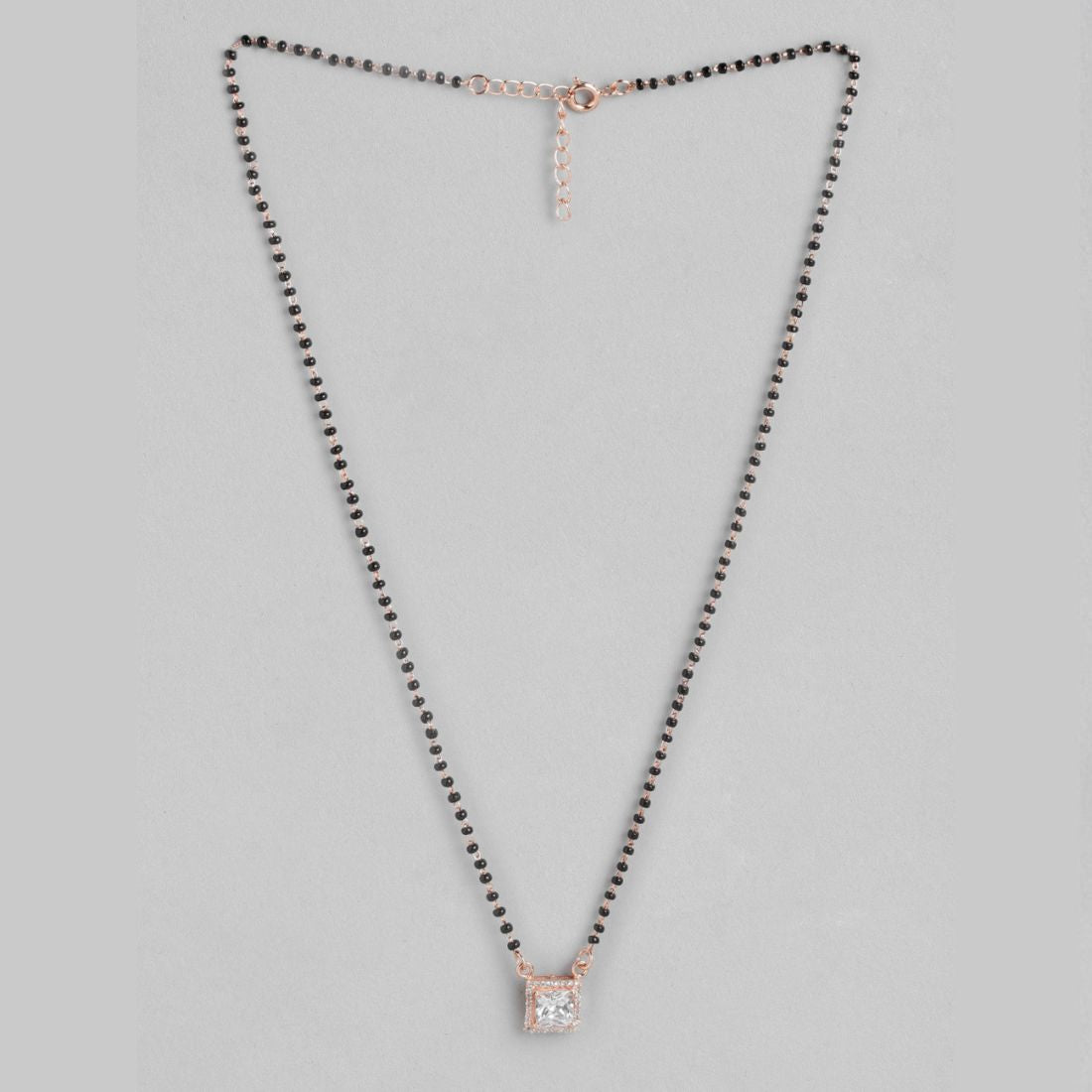 Gleaming Vows Rose Gold CZ 925 Sterling Silver Mangalsutra