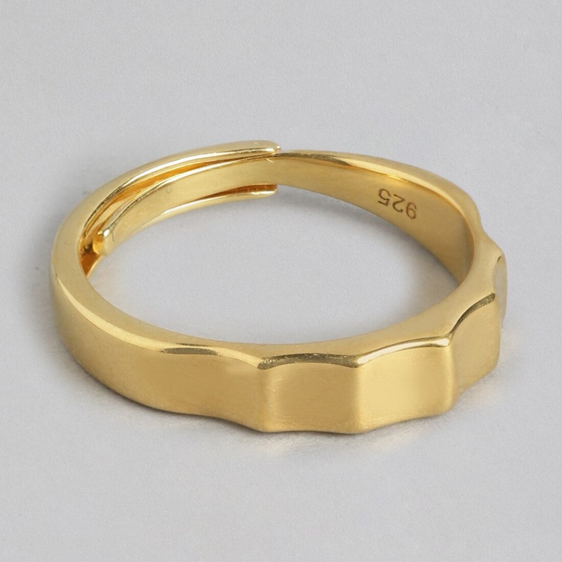 Golden Majesty Gold-Plated 925 Sterling Silver Ring for Him (Adjustable)