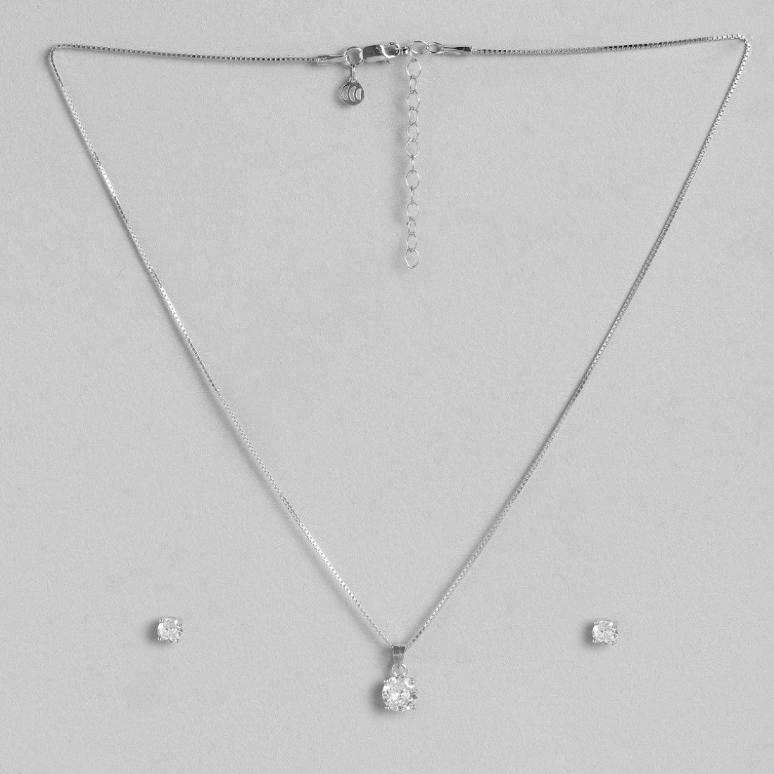Sensational Solitaire 925 Silver Jewellery Set