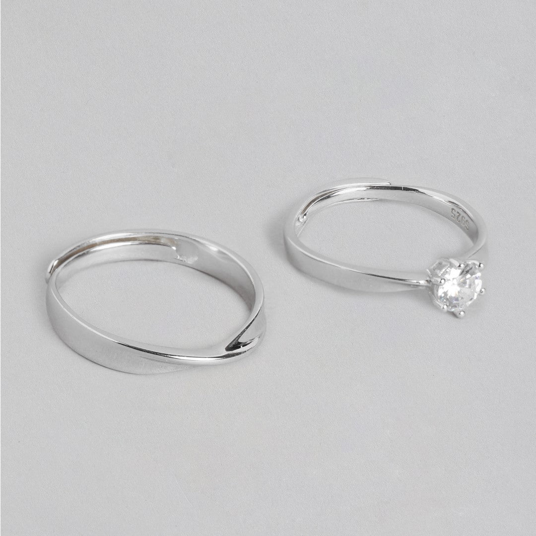 The Intertwined Couple Silver 925 Silver Ring (Adjustable)