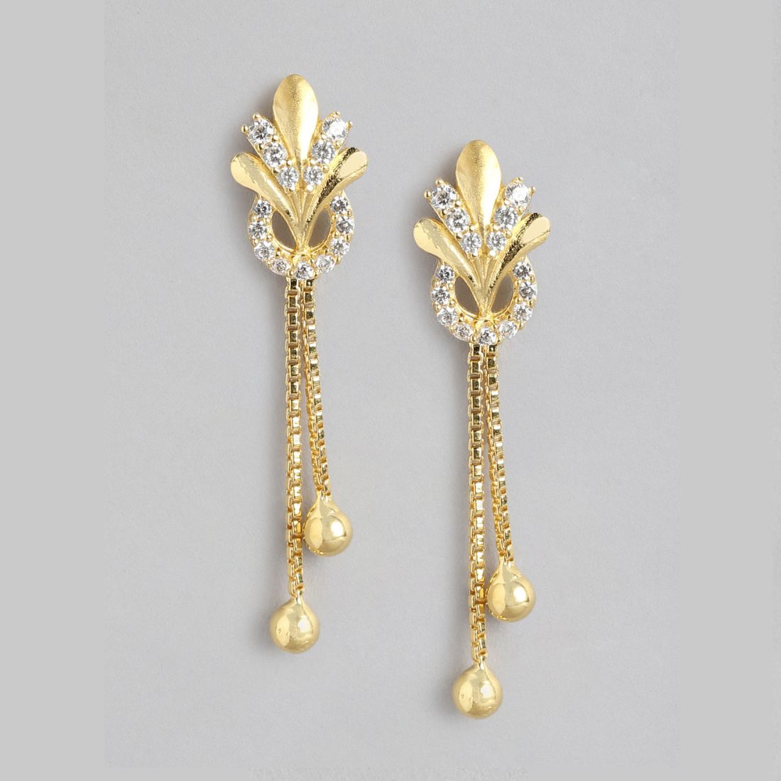 Chic Glitter Gold-Plated 925 Sterling Silver Drop Earrings