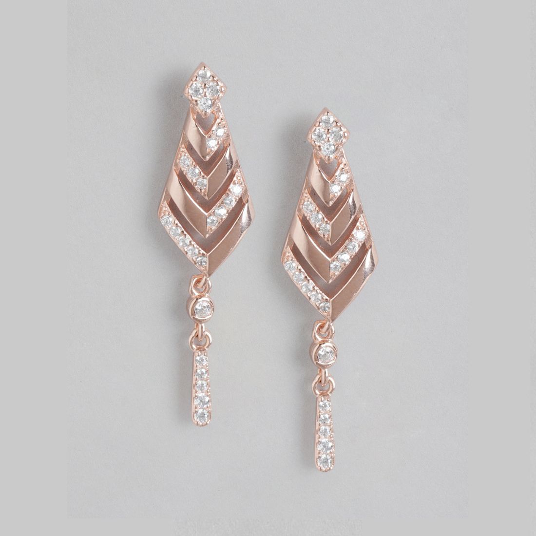 Radiant Rose Gold Allure Cubic Zirconia 925 Sterling Silver Earrings