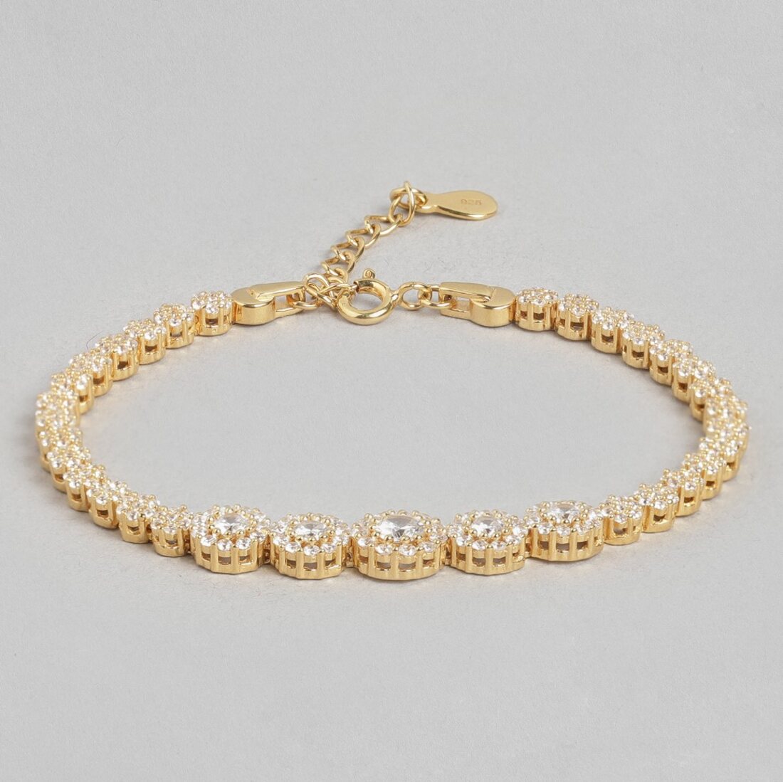 Golden Blossom Gold-Plated 925 Sterling Silver Flower Bracelet