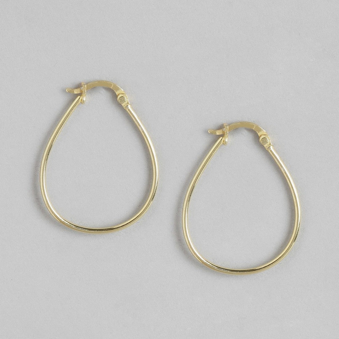 Classic Gold-Plated 925 Sterling Silver Hoop Earrings