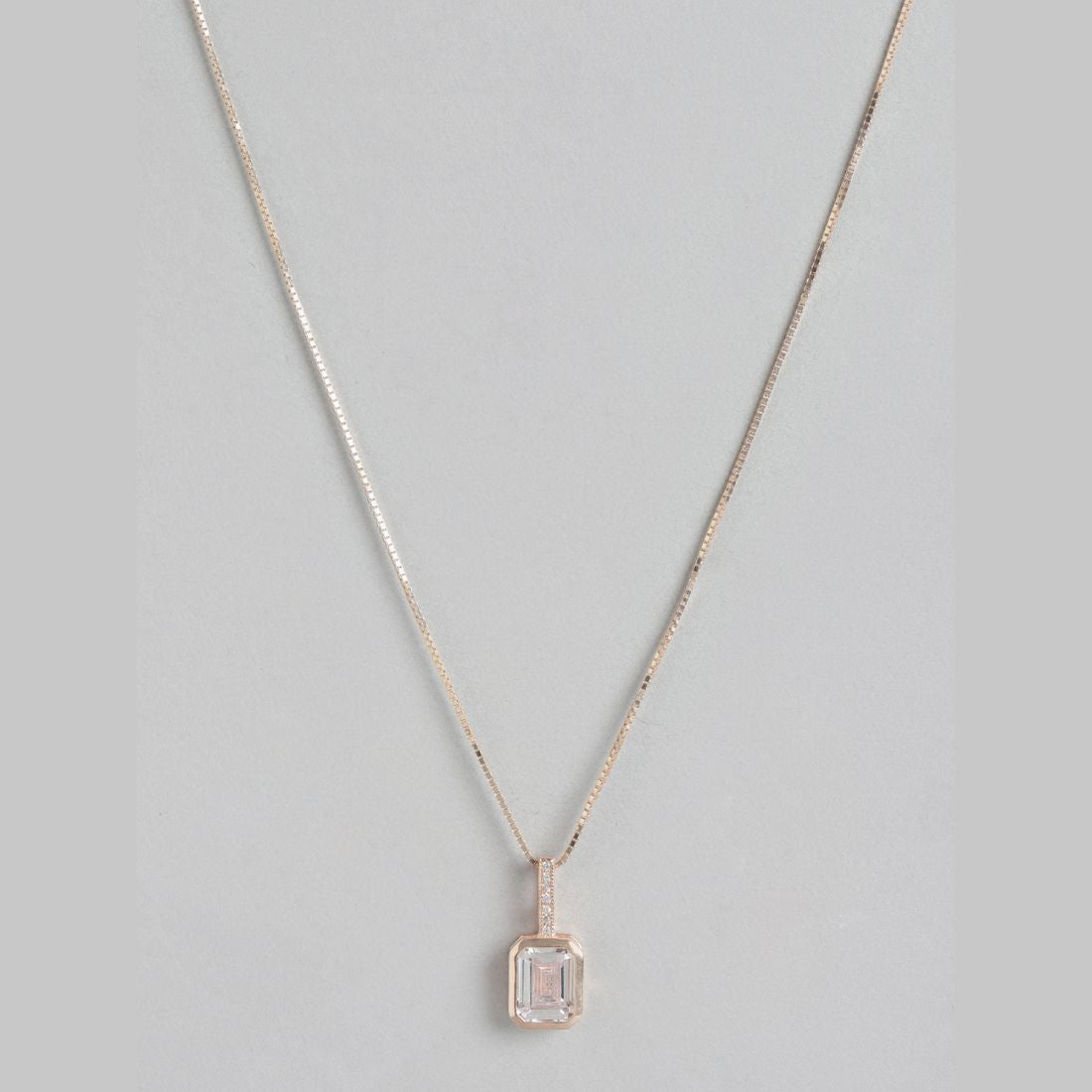 Blushing Beauty Rose Gold Plated 925 Sterling Silver Pendant with Cubic Zirconia