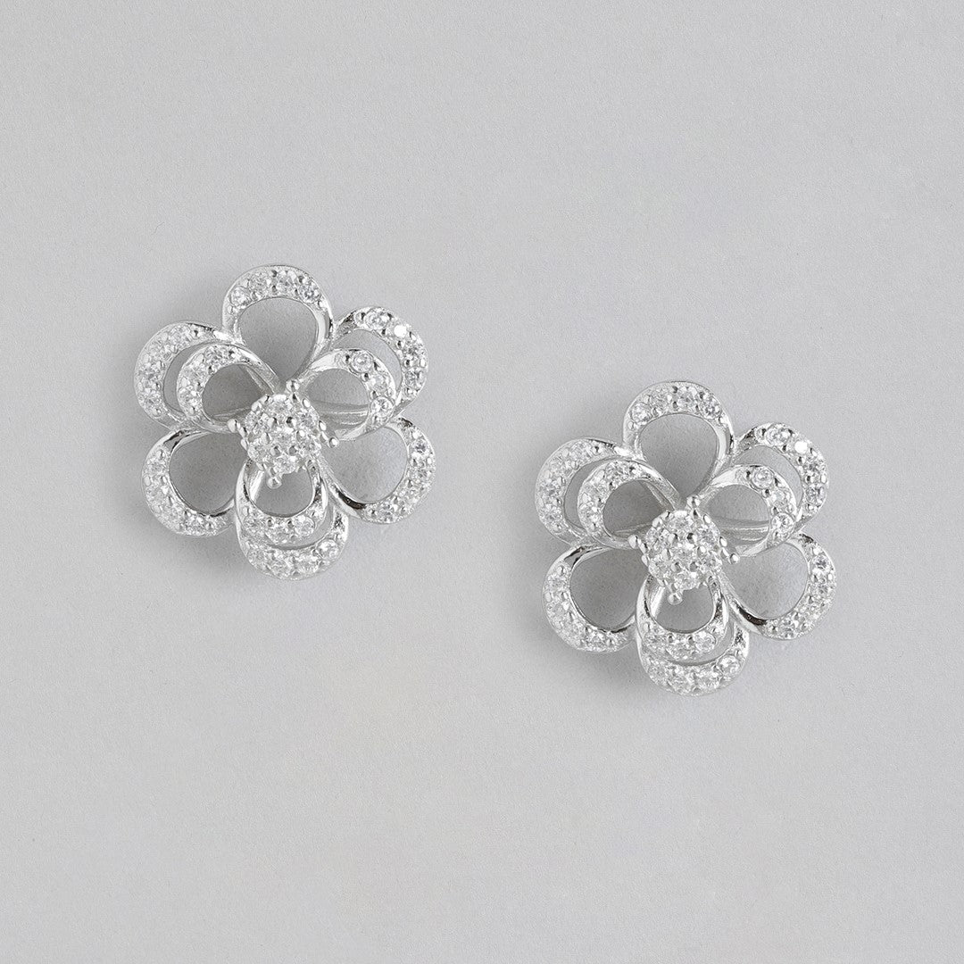 Eternal Petals Rhodium-Plated 925 Sterling Silver Earrings