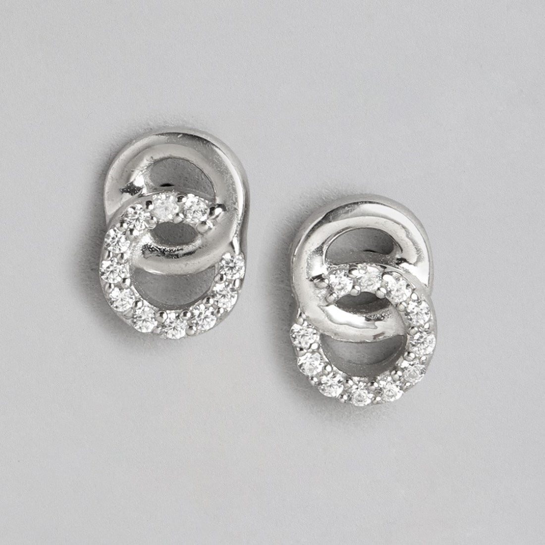 Eternal Sparkle 925 Sterling Silver Rhodium-Plated Infinity Earrings